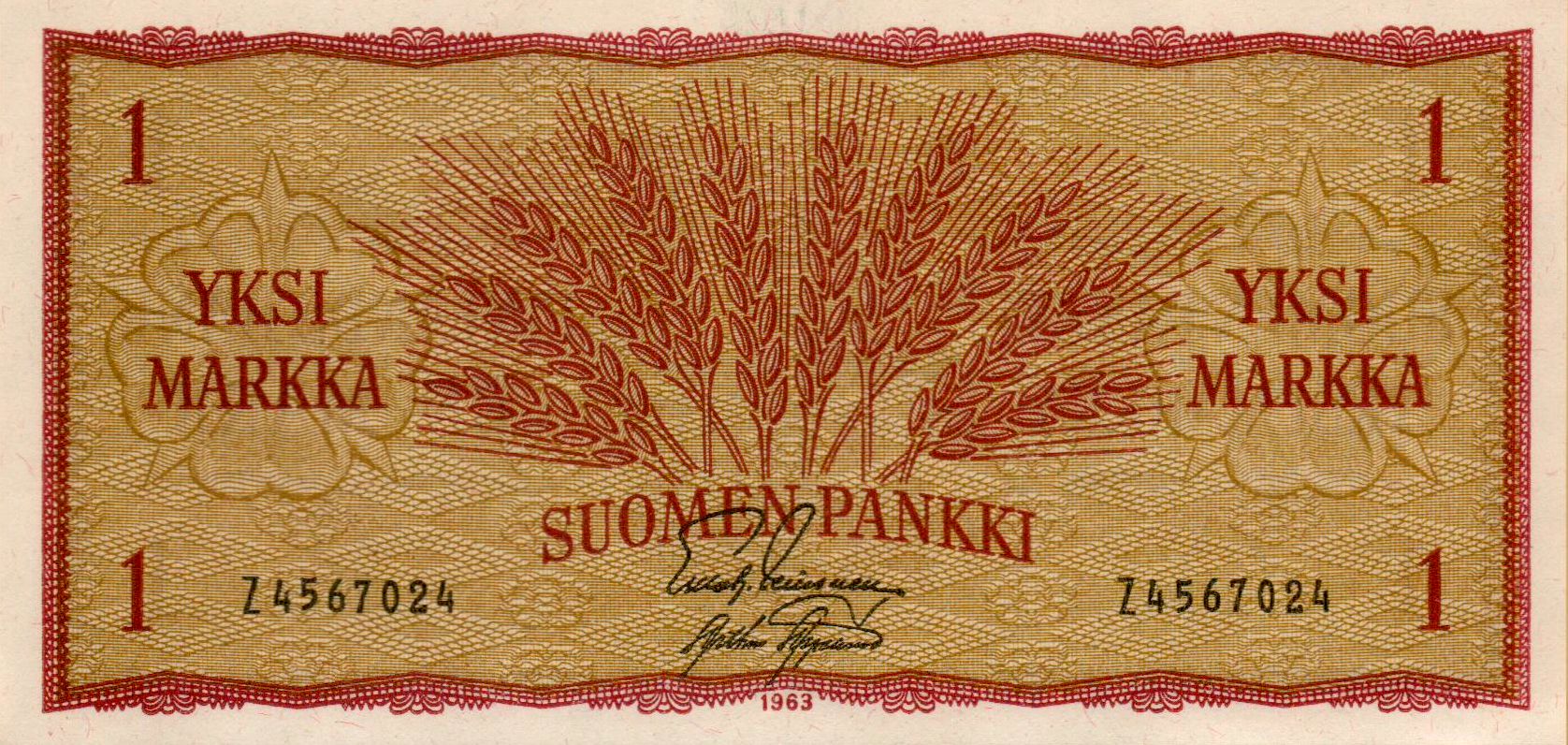 Finland 1 1963 UNC P-98/a5